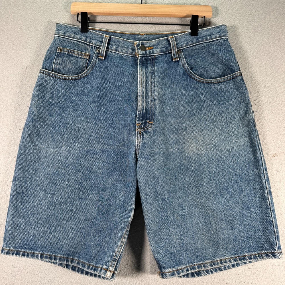 Vintage‎ Members Mark Jean Shorts Mens 34 Blue Lightwash Denim Bermuda Y2K 10"